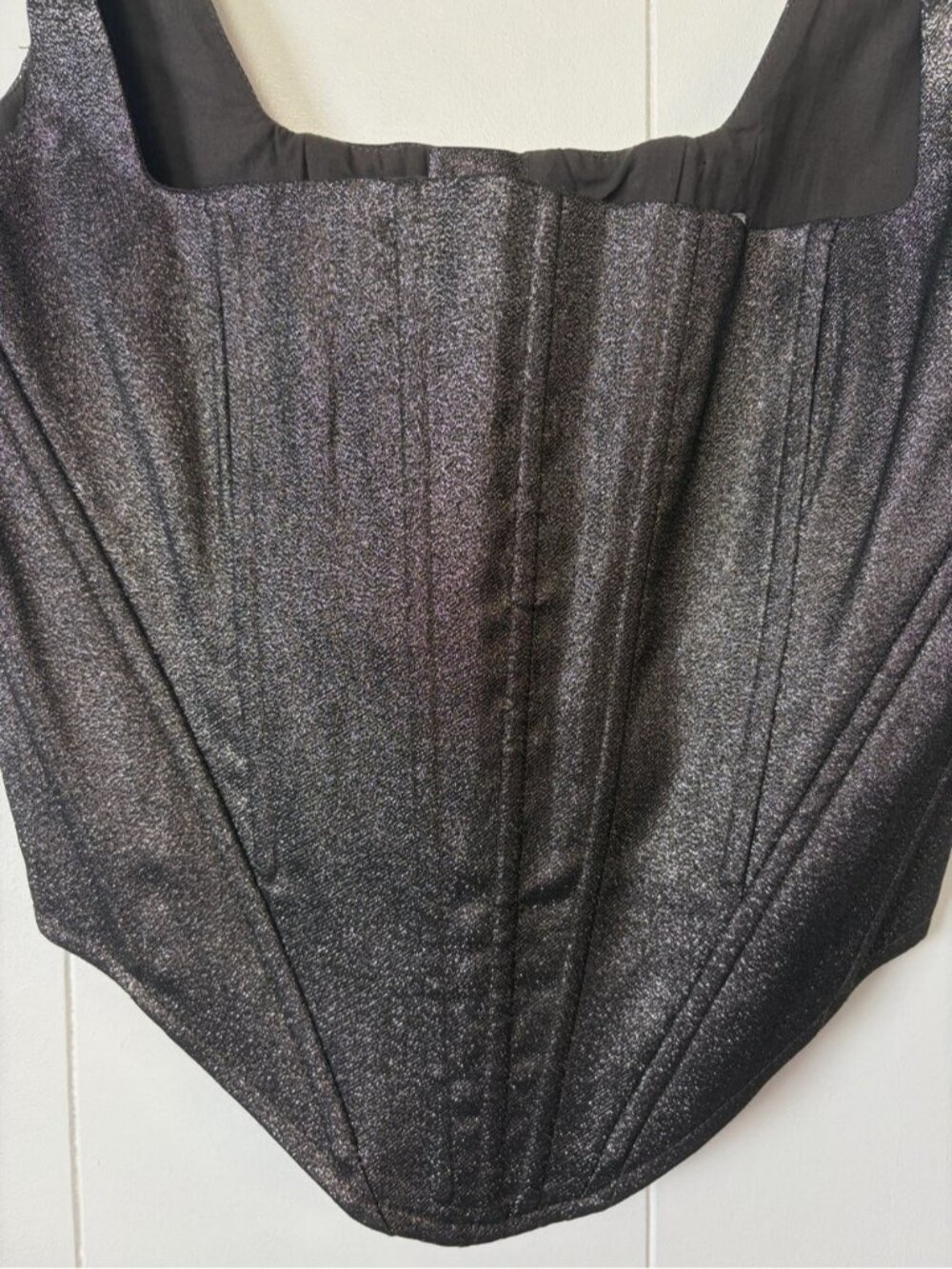 & Other Stories Metallic Silver Corset Crop Top size 34 XS Castlecore Fairycore - Picture 6 of 11